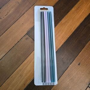 Simple Modern Reusable Straw Set - Pink, Blue, Black